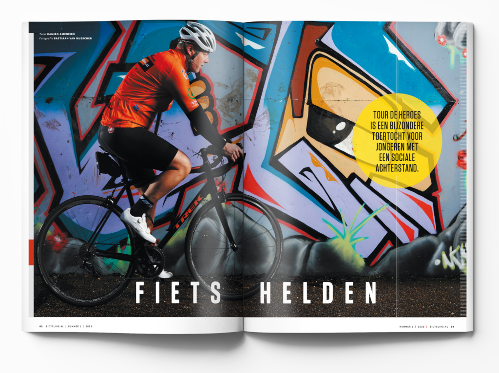 Een interview over de Tour de Heroes in het wielerblad Bicycling editie februari 2023
